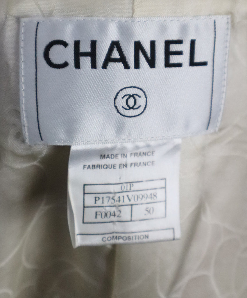 Chanel Tan & Ivory Silk Blazer 3