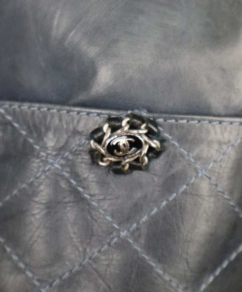 Chanel 2006 Teal Distressed Leather Jacket 5