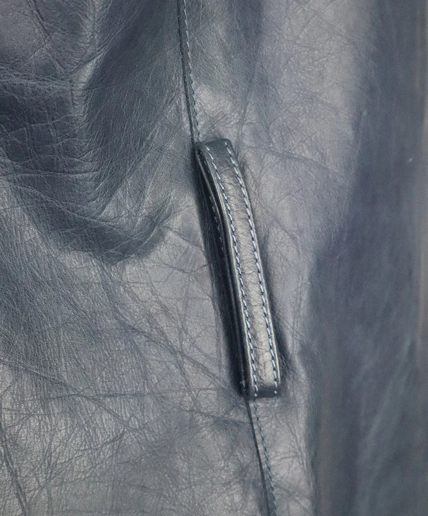 Chanel 2006 Teal Distressed Leather Jacket 6