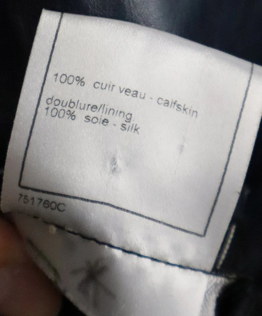 Chanel 2006 Teal Distressed Leather Jacket 4