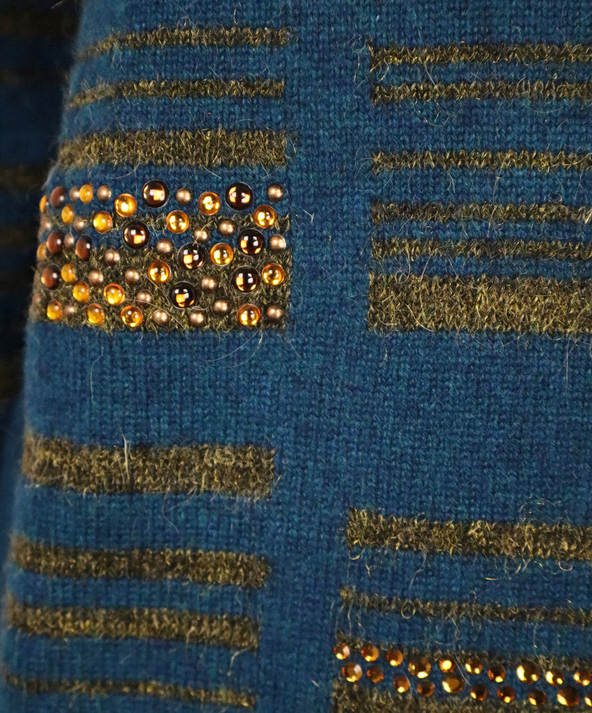 Chanel Teal & Green Beaded Cashmere Sweater 5