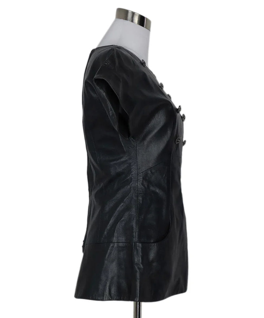 Chanel Black Leather Top sz 0 - Michael's Consignment NYC
