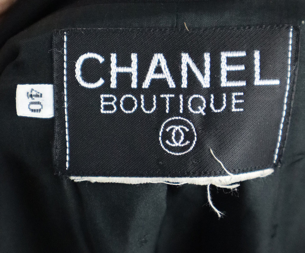 Chanel Vintage Black Scallop Collar Blazer 3