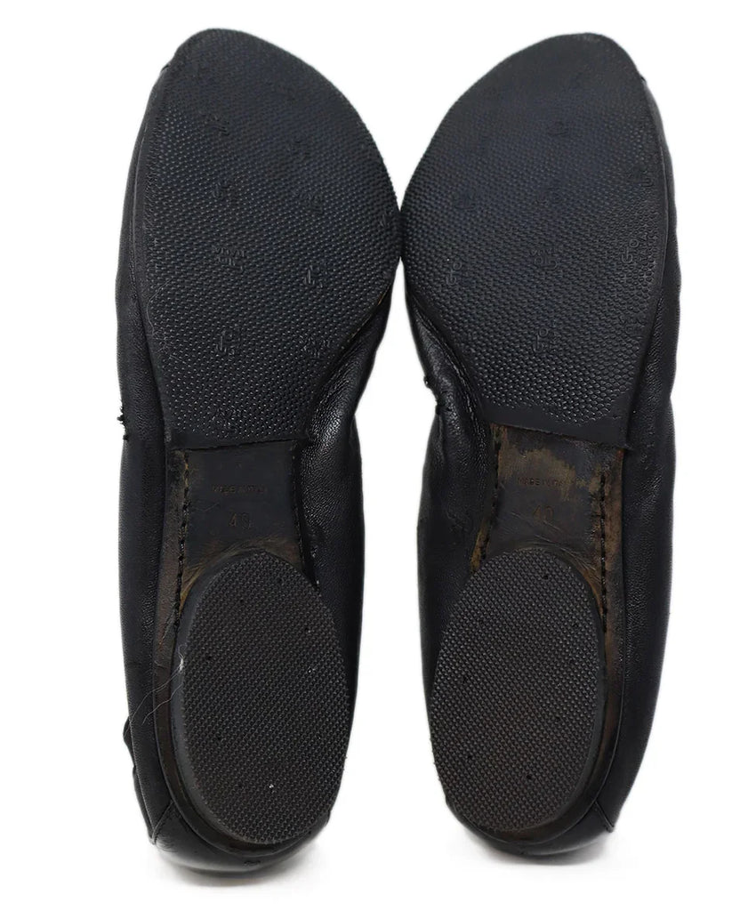 Chanel Vintage Black Leather Flats sz 10 - Michael's Consignment NYC
