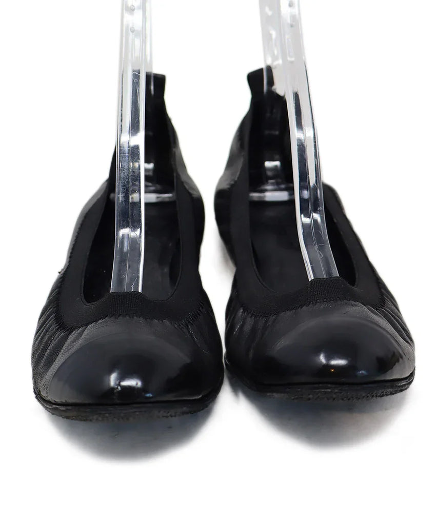 Chanel Vintage Black Leather Flats sz 10 - Michael's Consignment NYC