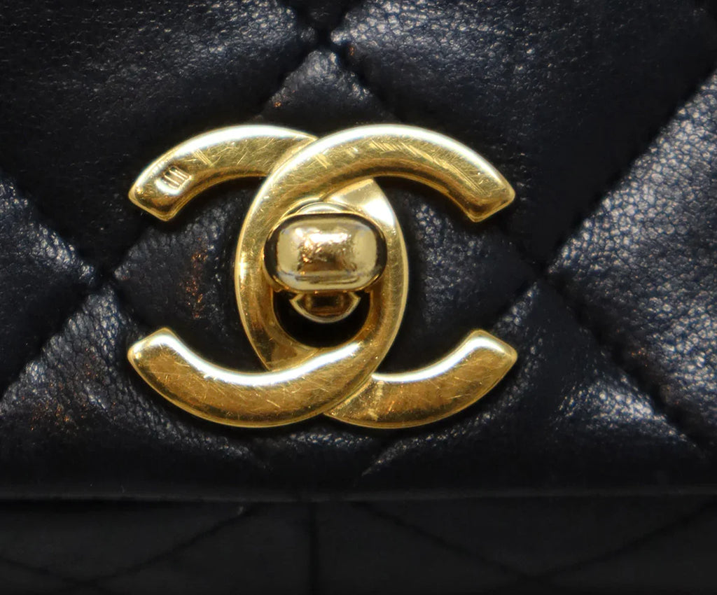 Chanel Vintage Black Matelasse Bag 15