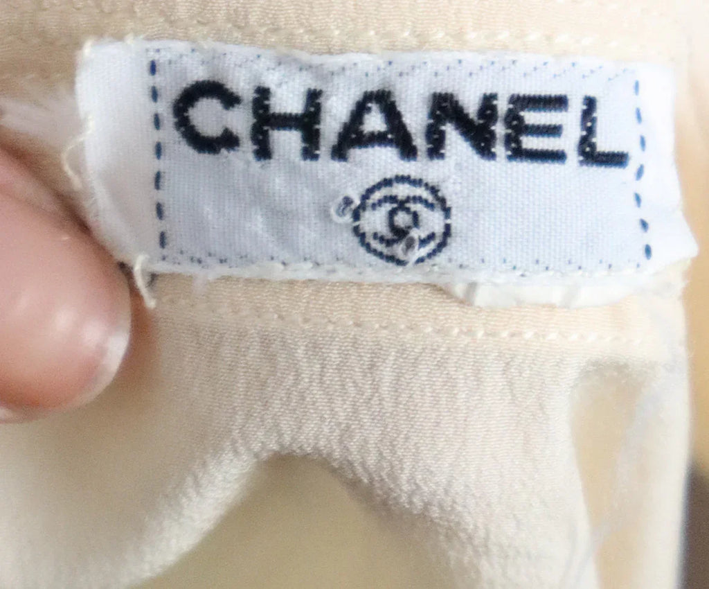 Chanel Vintage Ivory Silk Tank Top sz 6 - Michael's Consignment NYC