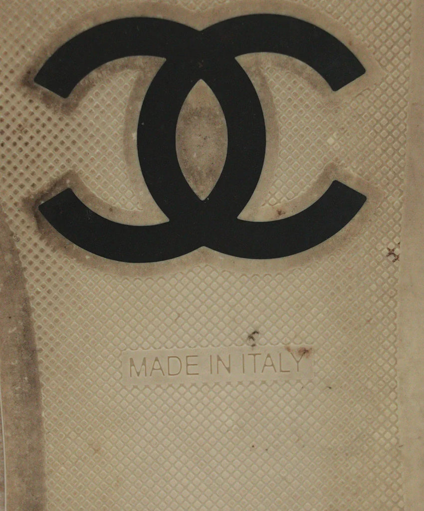 Chanel White & Black Linen Sneaker Espadrilles sz 7 - Michael's Consignment NYC