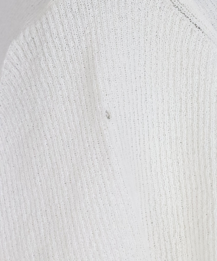 Chanel White Ribbed Shortsleeve Sweater 6