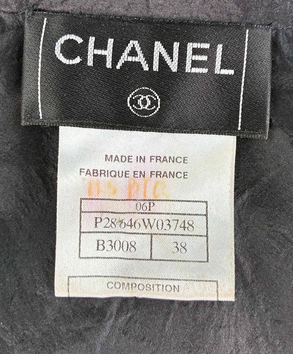 CHANEL Black Silk Top w/ Airplane Print details Sz38 l Michael's