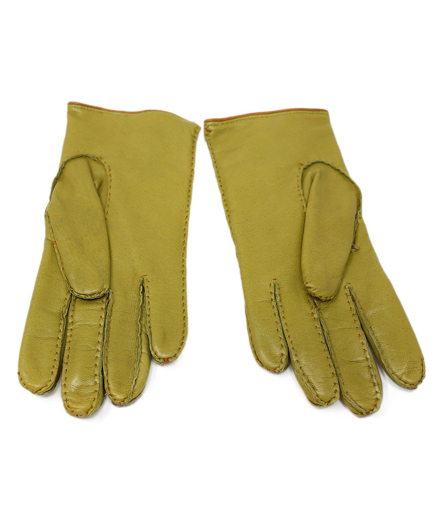 Chartreuse Green Leather Gloves 1