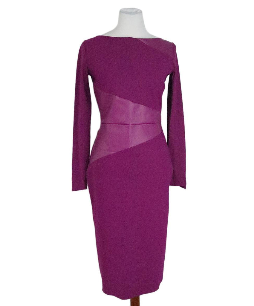 Chiara Boni Purple Faux Leather Dress sz 10 - Michael's Consignment NYC