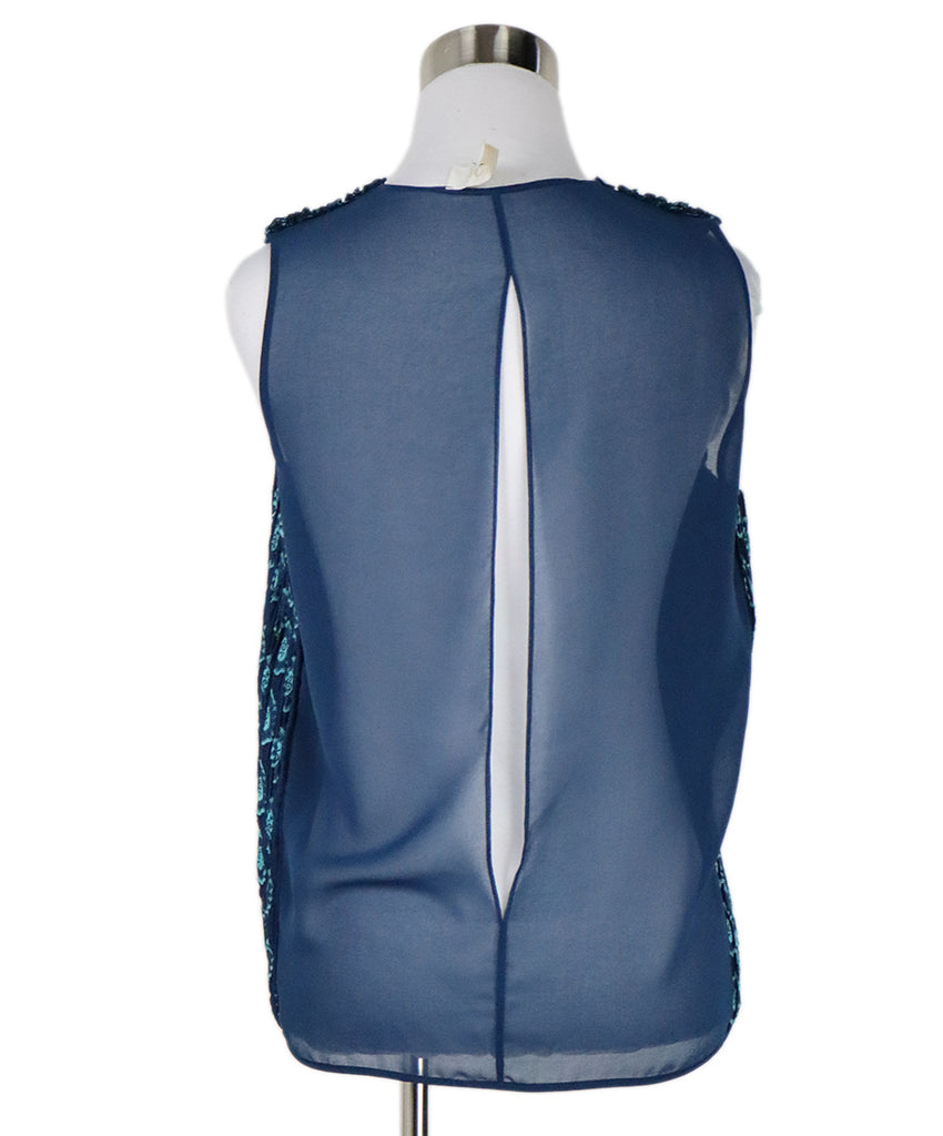 Chloe Blue & Green Silk Sleeveless Top 3