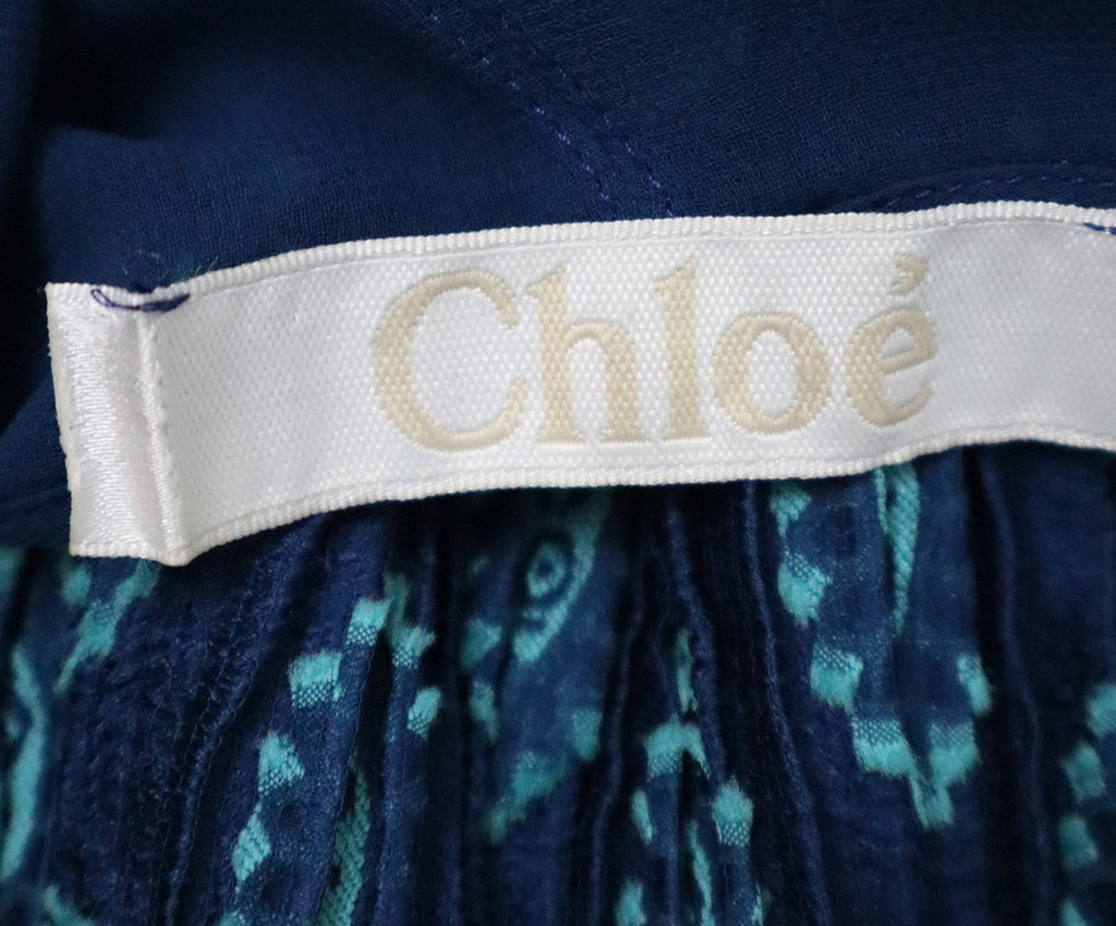 Chloe Blue & Green Silk Sleeveless Top 4