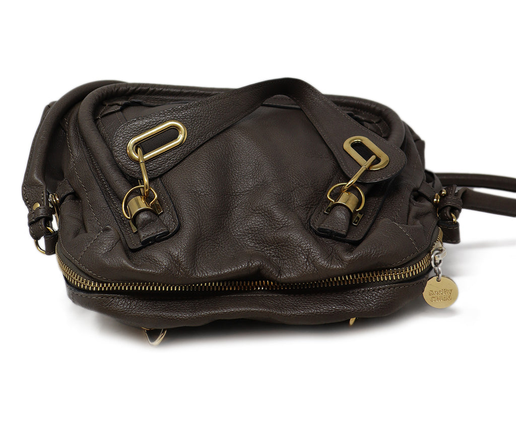 Chloe Grey Leather Satchel 4