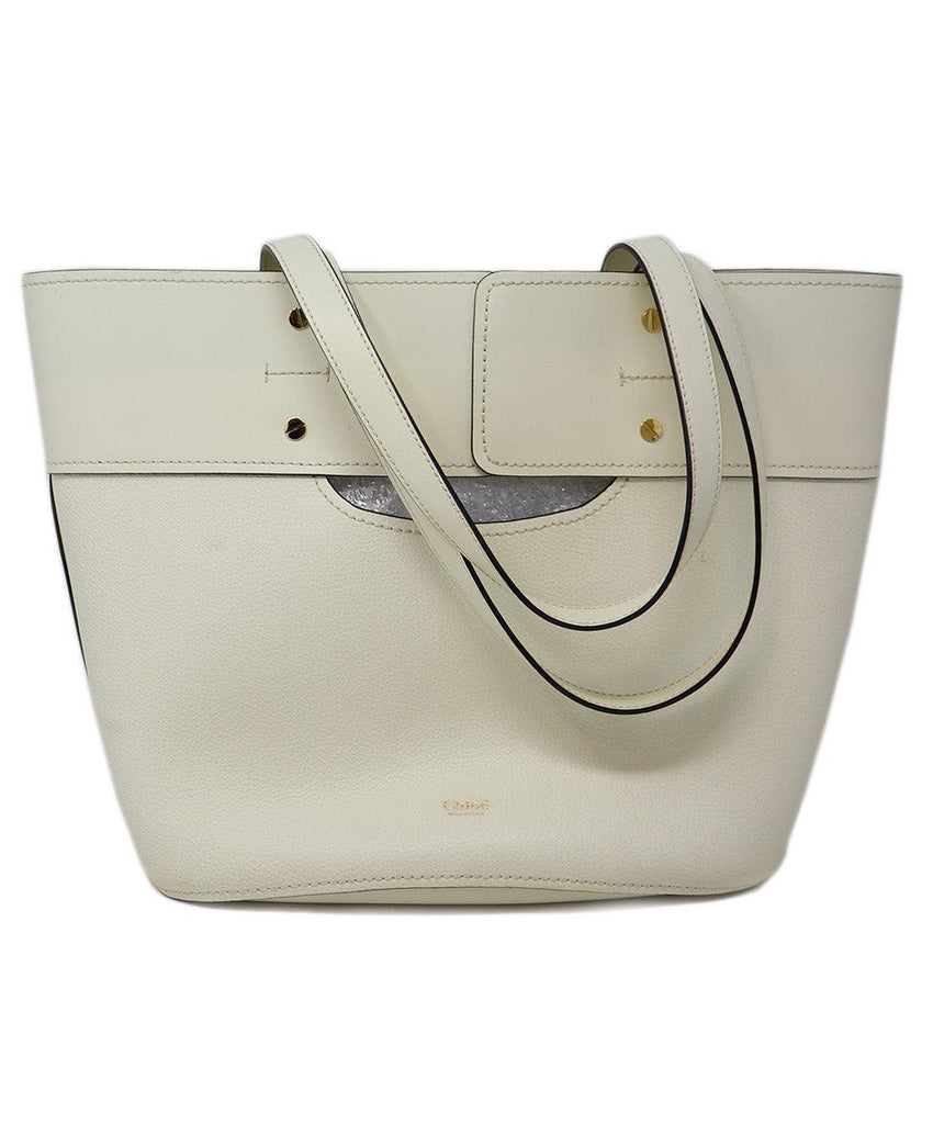 Chloe Ivory Leather Tote 