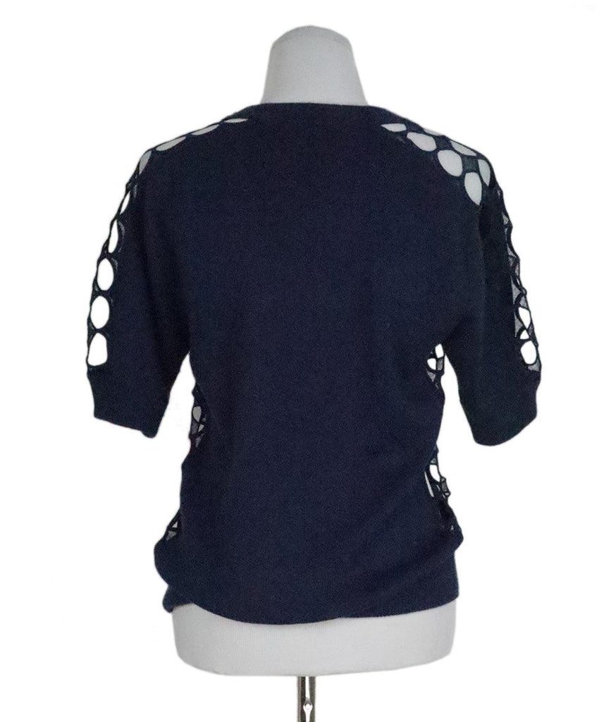 Chloe Navy Cashmere Cutwork Sweater sz 4 - Michael's Consignment NYC