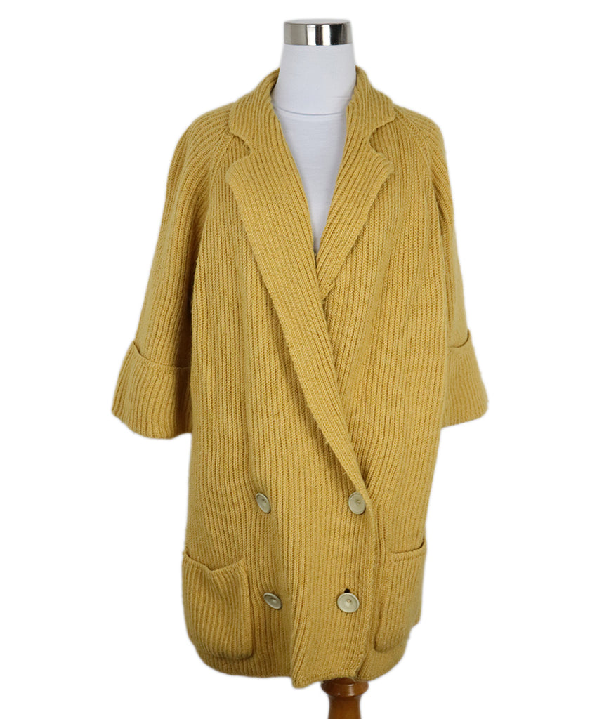 Chloe Vintage Mustard Yellow Wool Cardigan 