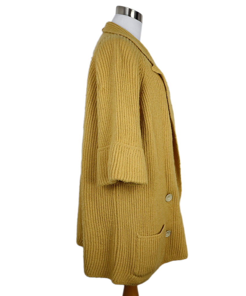 Chloe Vintage Mustard Yellow Wool Cardigan 1