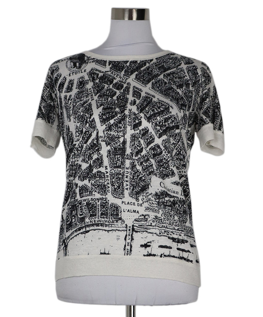 Christian Dior B&W Print Linen Sweater 