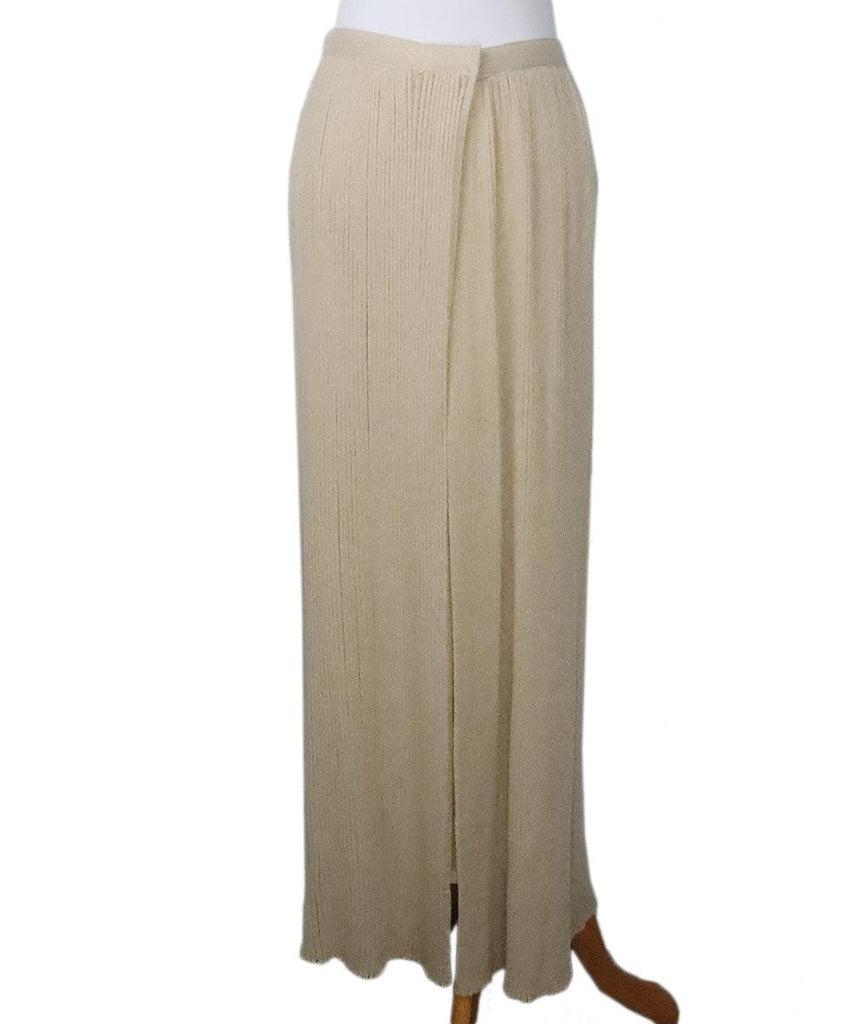 Christian Dior Beige & Gold Knit Skirt sz 8 - Michael's Consignment NYC