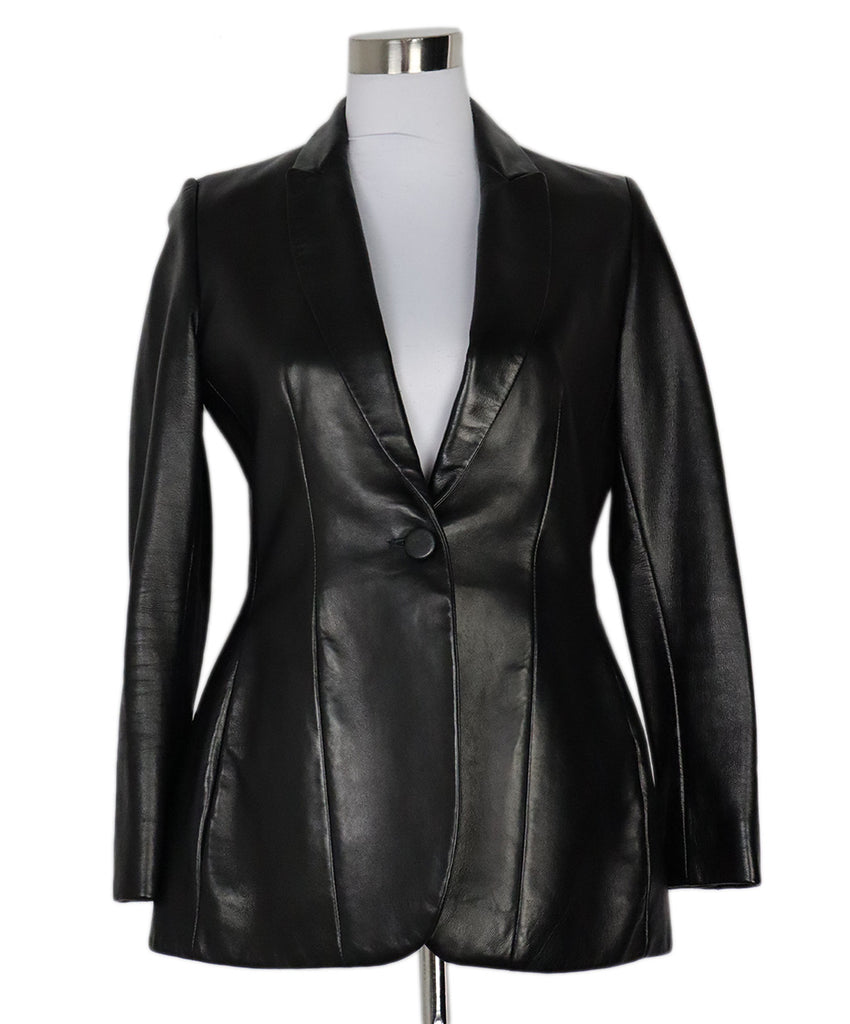 Christian Dior Black Leather Blazer sz 10 - Michael's Consignment NYC