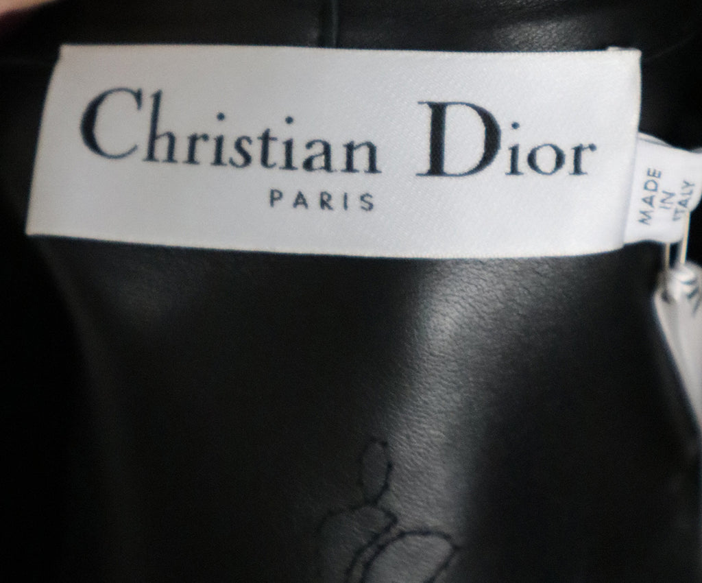 Christian Dior Black Cutwork Leather Jacket sz 0 - Michael's Consignment NYC