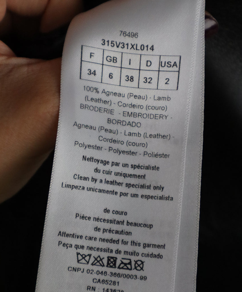 Christian Dior Black Cutwork Leather Jacket sz 0 - Michael's Consignment NYC