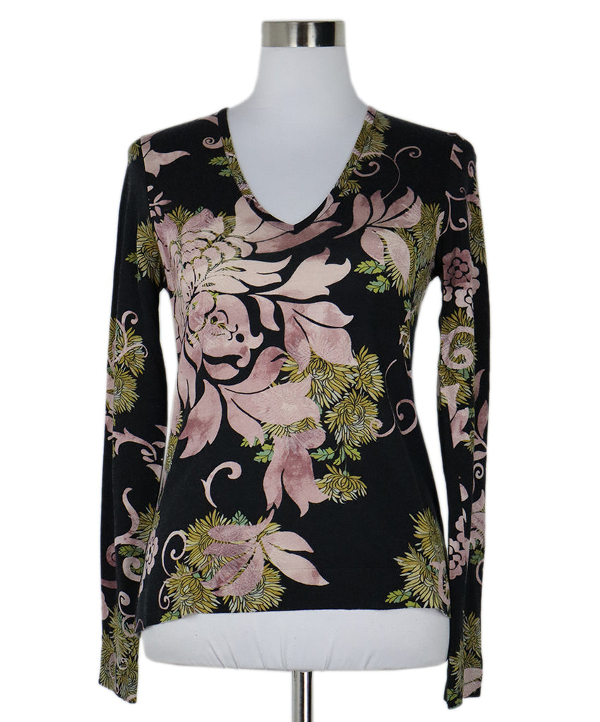 Christian Dior Black Pink & Yellow Wool Sweater 