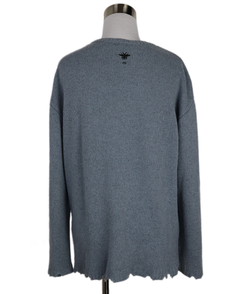 Christian Dior Blue & Black Print Cashmere Sweater 2