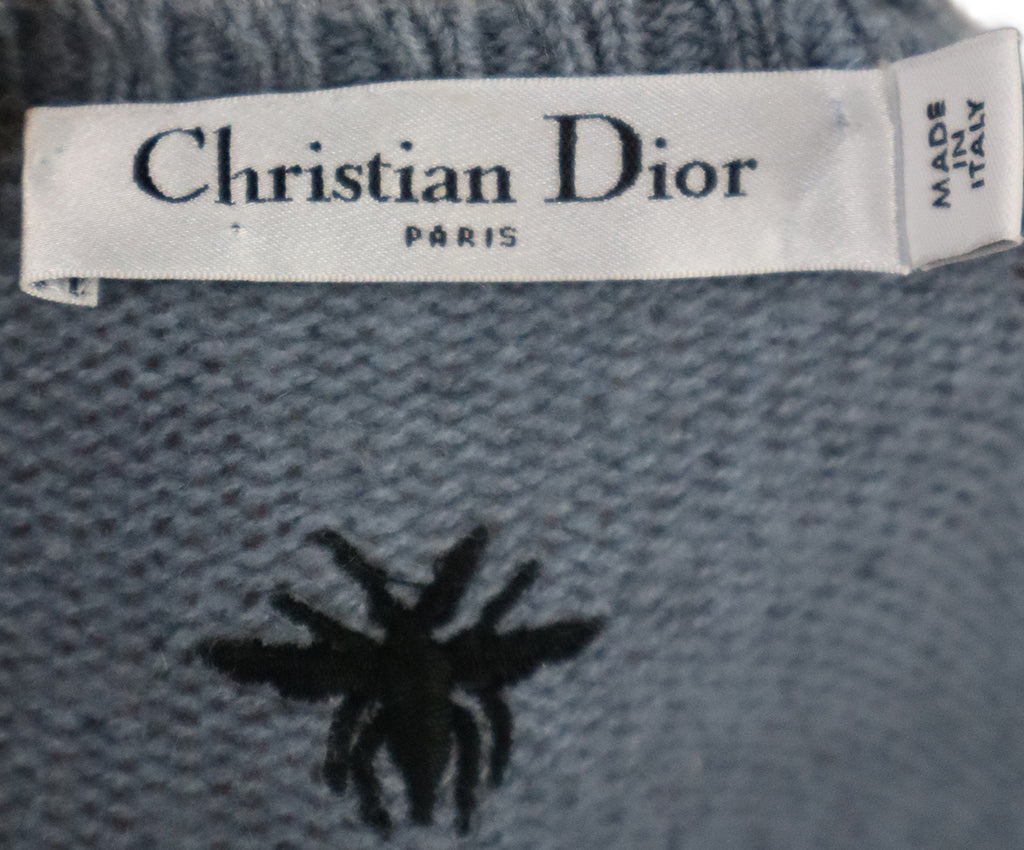 Christian Dior Blue & Black Print Cashmere Sweater 3