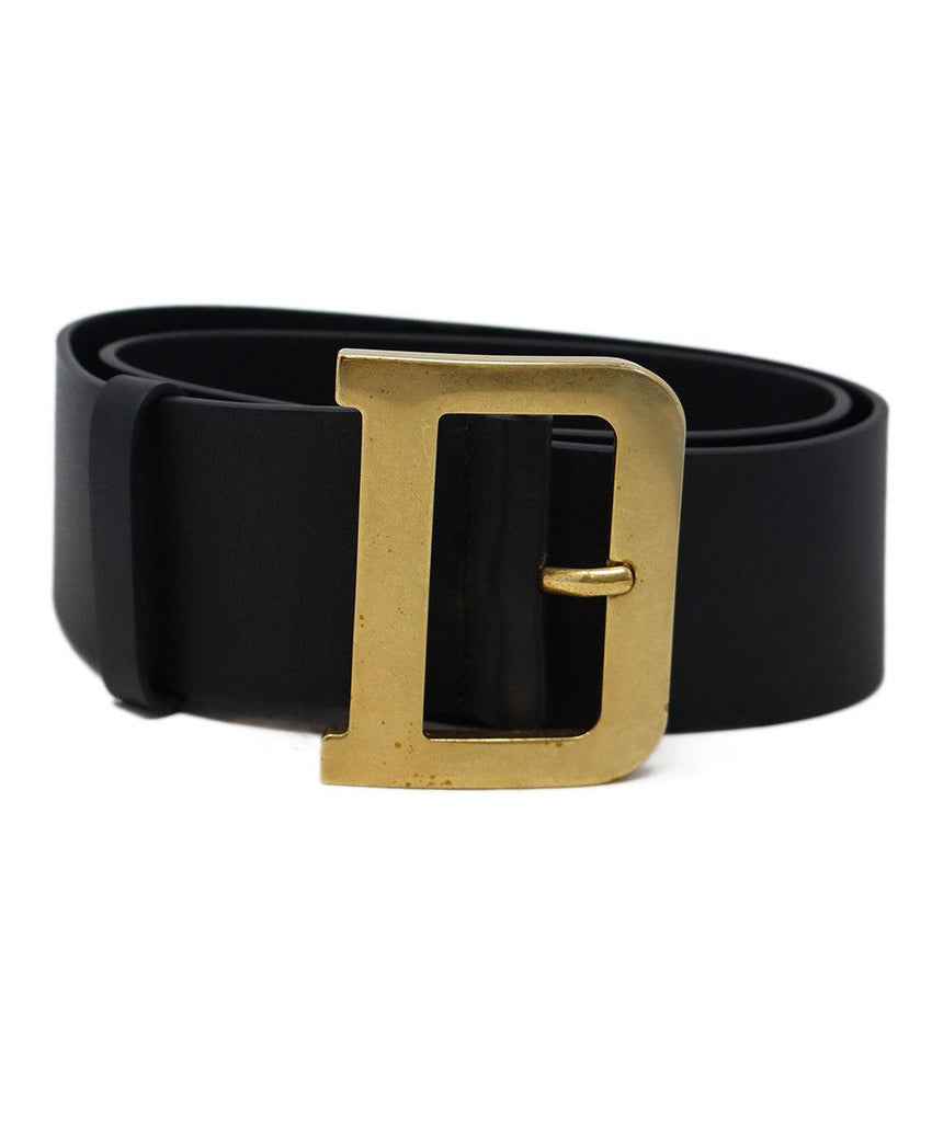 Christian Dior Black Leather Diorquake Belt 