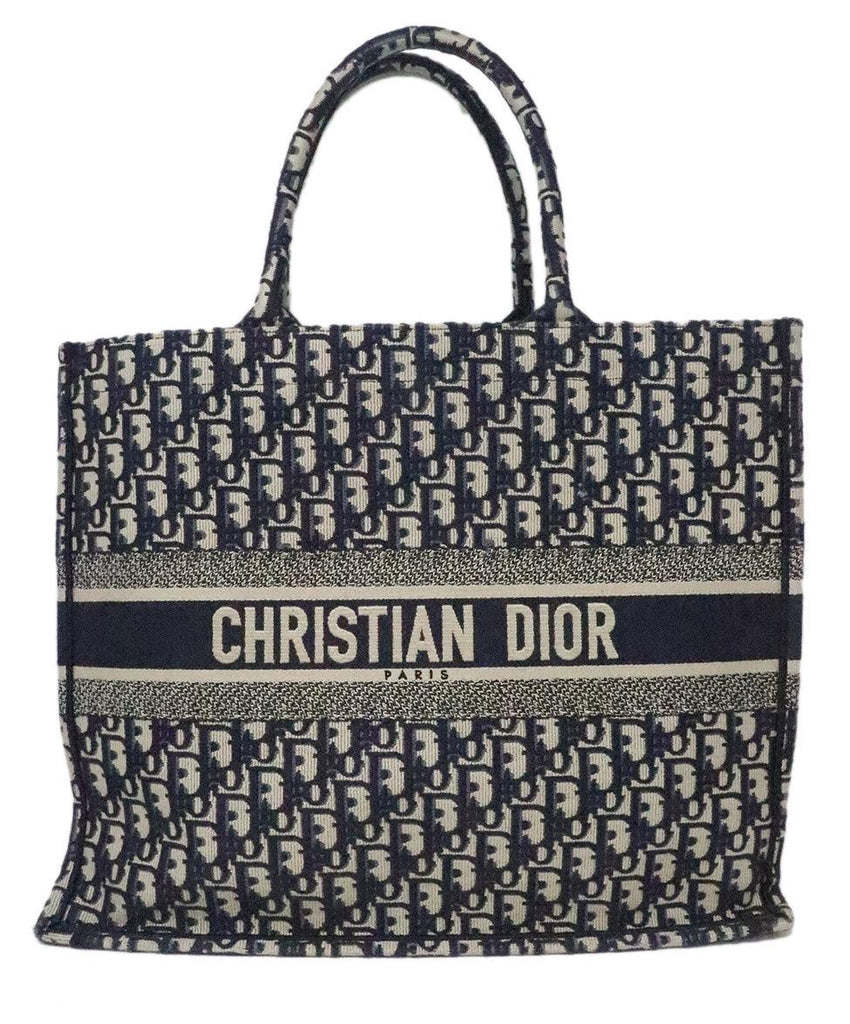 Christian Dior Navy & Beige Monogram Large Book Tote 
