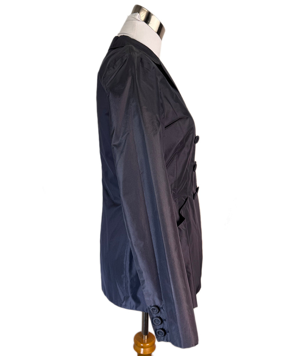 Christian Dior Navy Silk Double-breasted Jacket Sz38 l Michael's