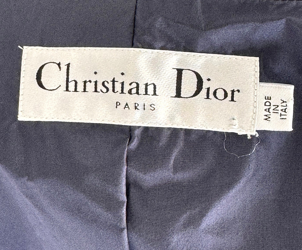 Christian Dior Navy Silk Double-breasted Jacket Sz38 l Michael's
