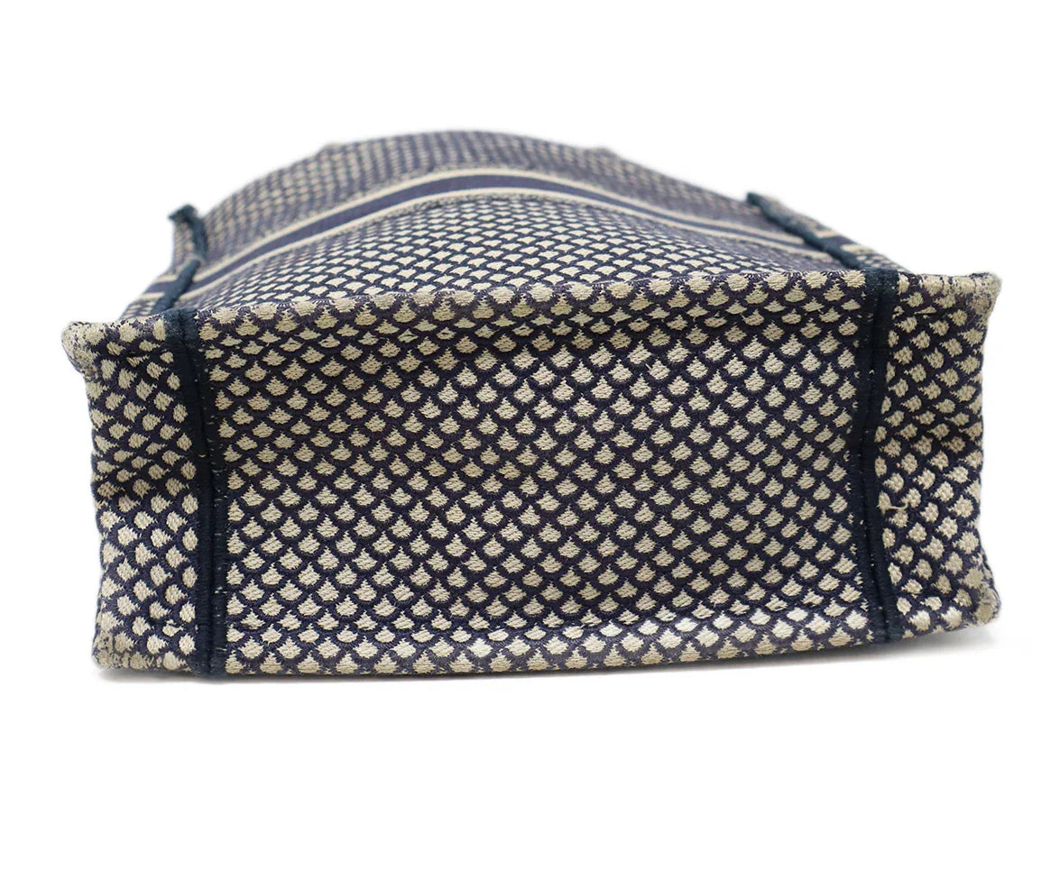 Christian Dior Embroidered La Lune Tarot Vertical Blue Book Tote l