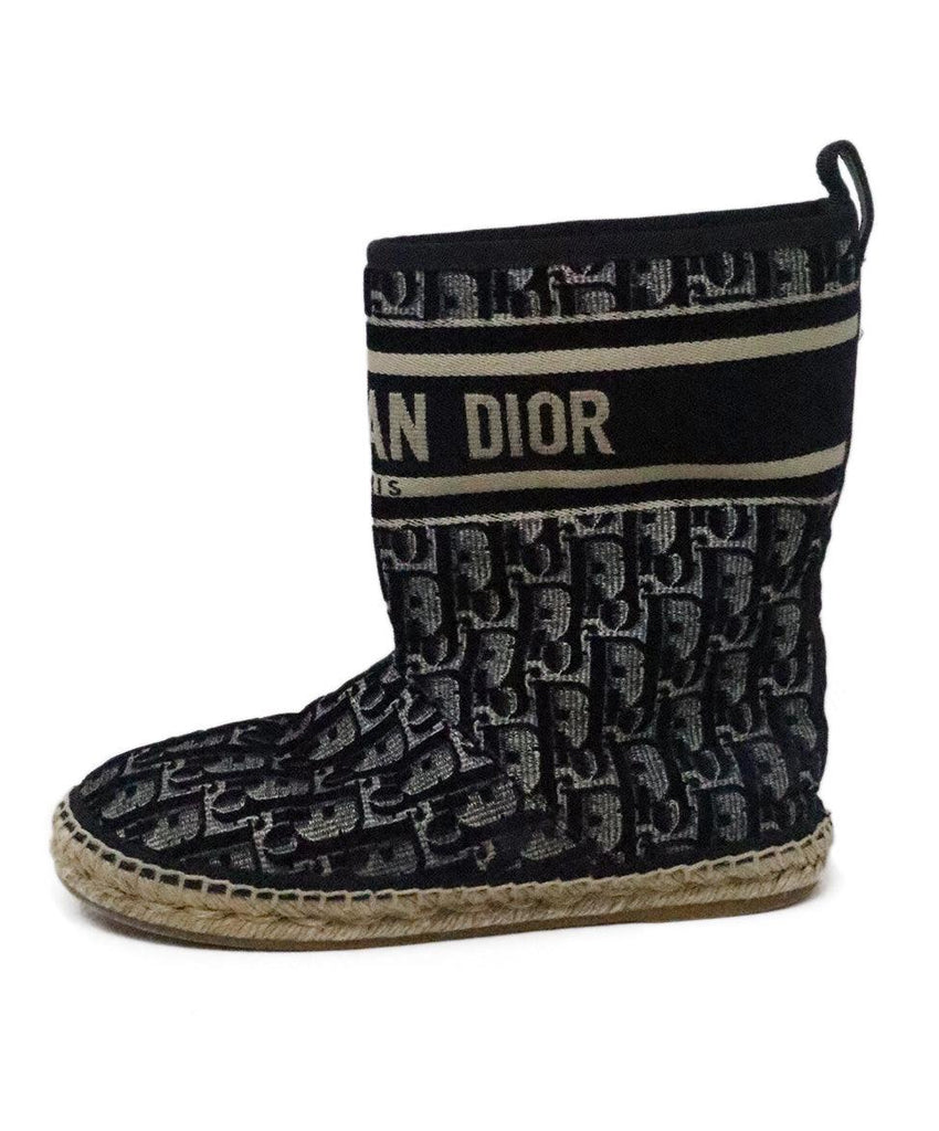 Christian Dior Velvet Navy Monogram Boots sz 7 - Michael's Consignment NYC