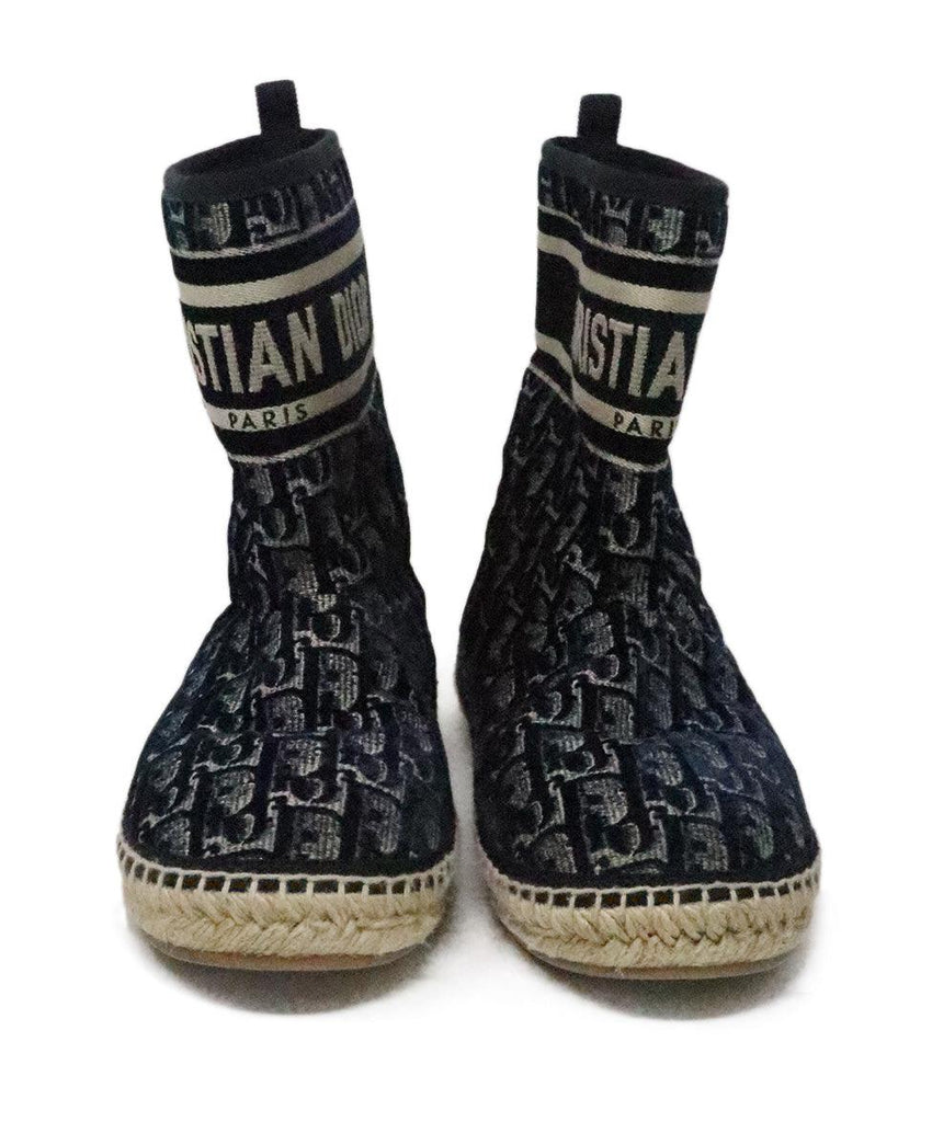 Christian Dior Velvet Navy Monogram Boots sz 7 - Michael's Consignment NYC