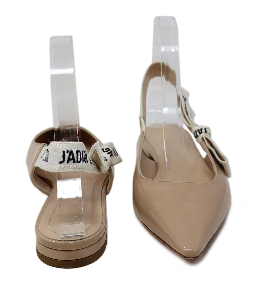 Christian Dior Beige Patent Leather Slingback Flats sz 5.5 - Michael's Consignment NYC