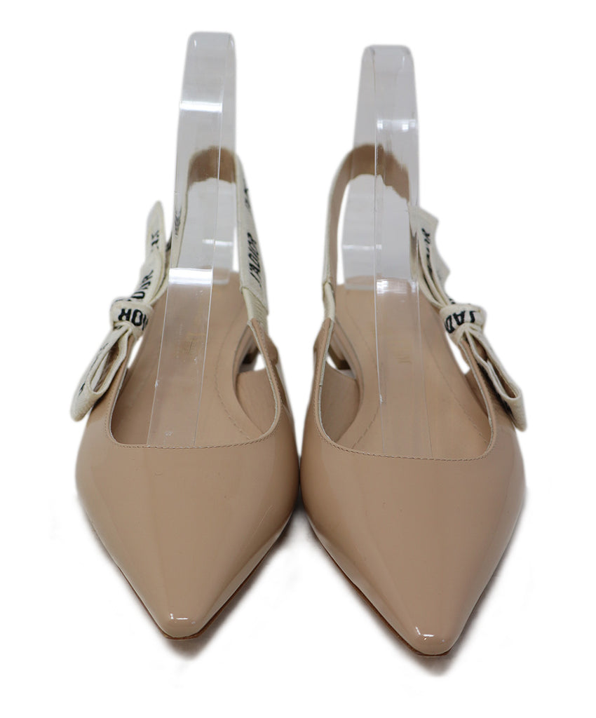 Christian Dior Beige Patent Leather Slingback Flats sz 5.5 - Michael's Consignment NYC