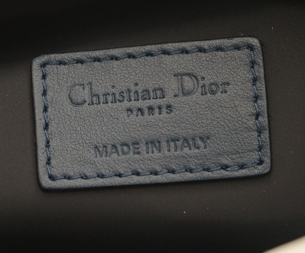 Christian Dior Navy Blue & White Medium TRavel Nomad Pouch 8