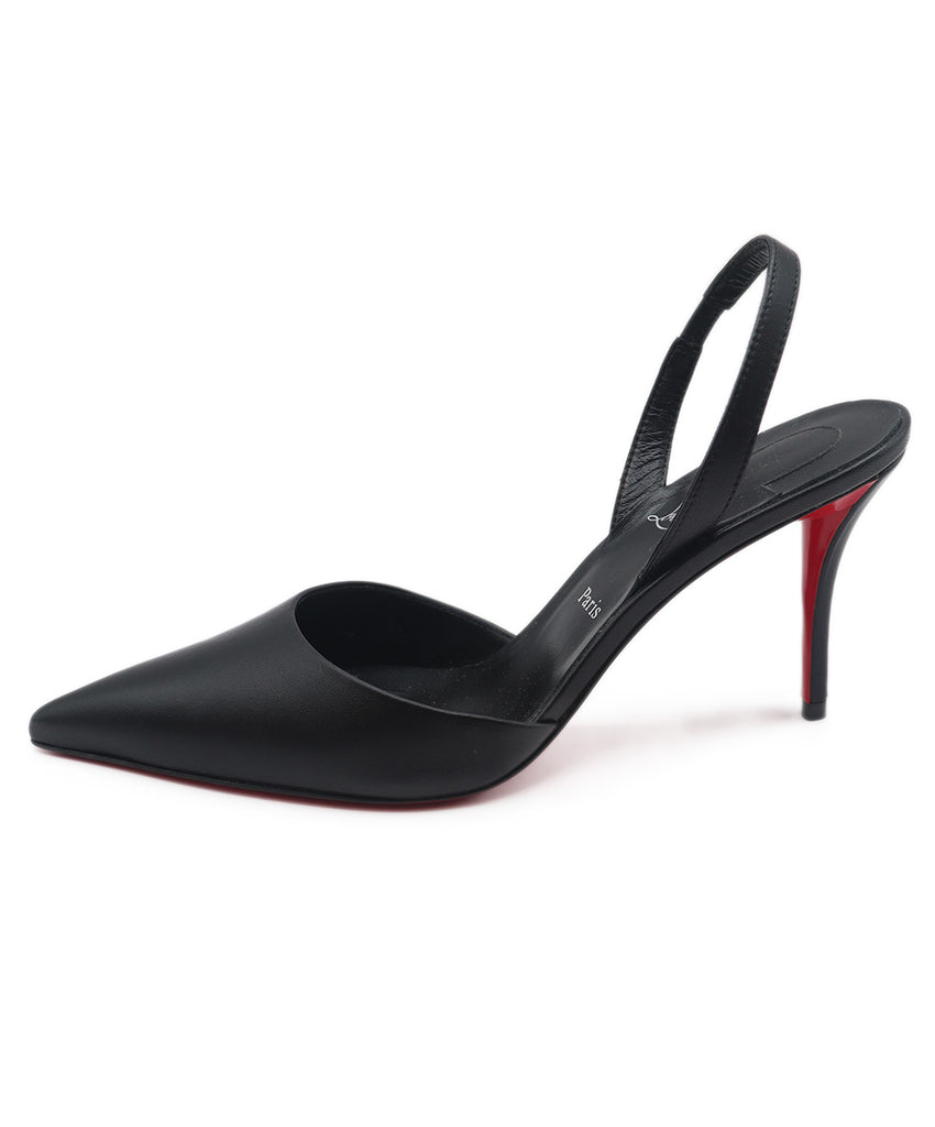 Christian Louboutin Black Leather Slingback Shoes Shoes 1