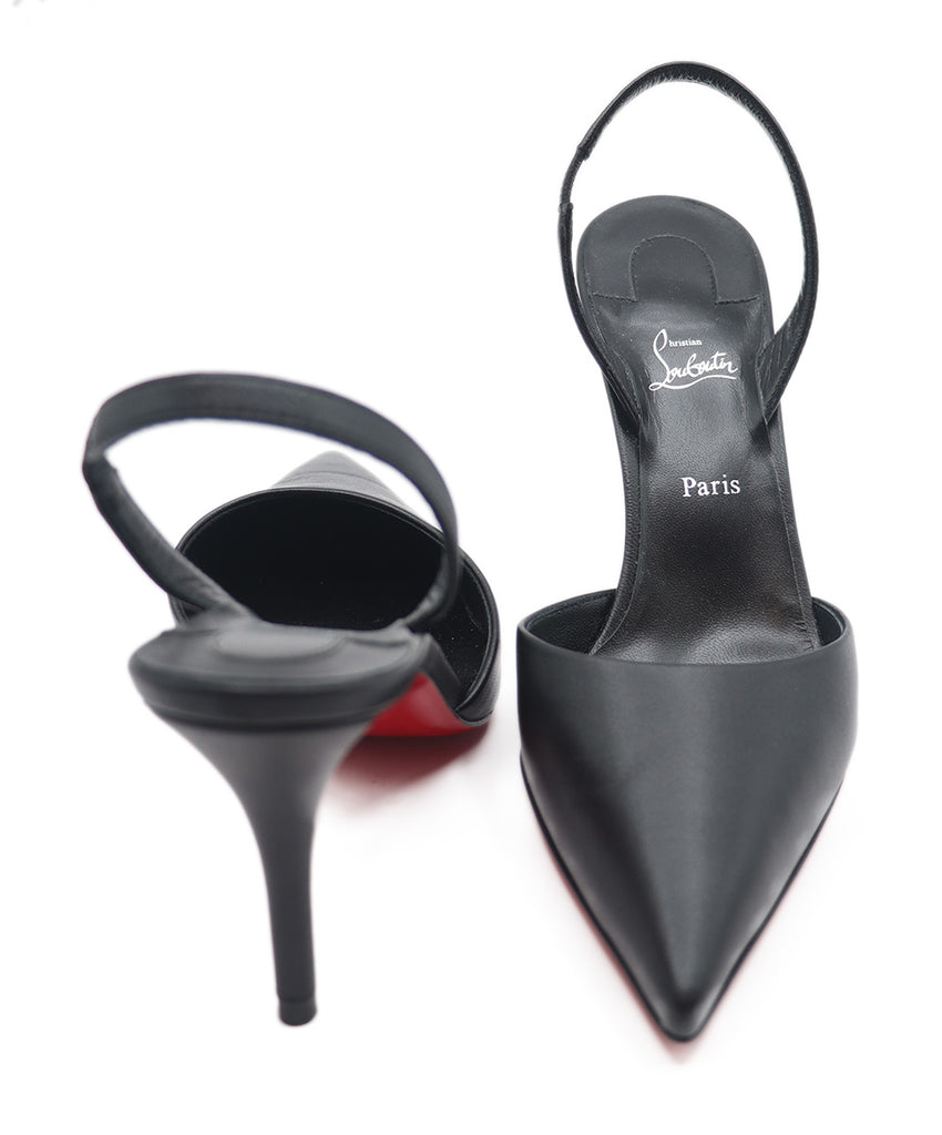 Christian Louboutin Black Leather Slingback Shoes Shoes 2
