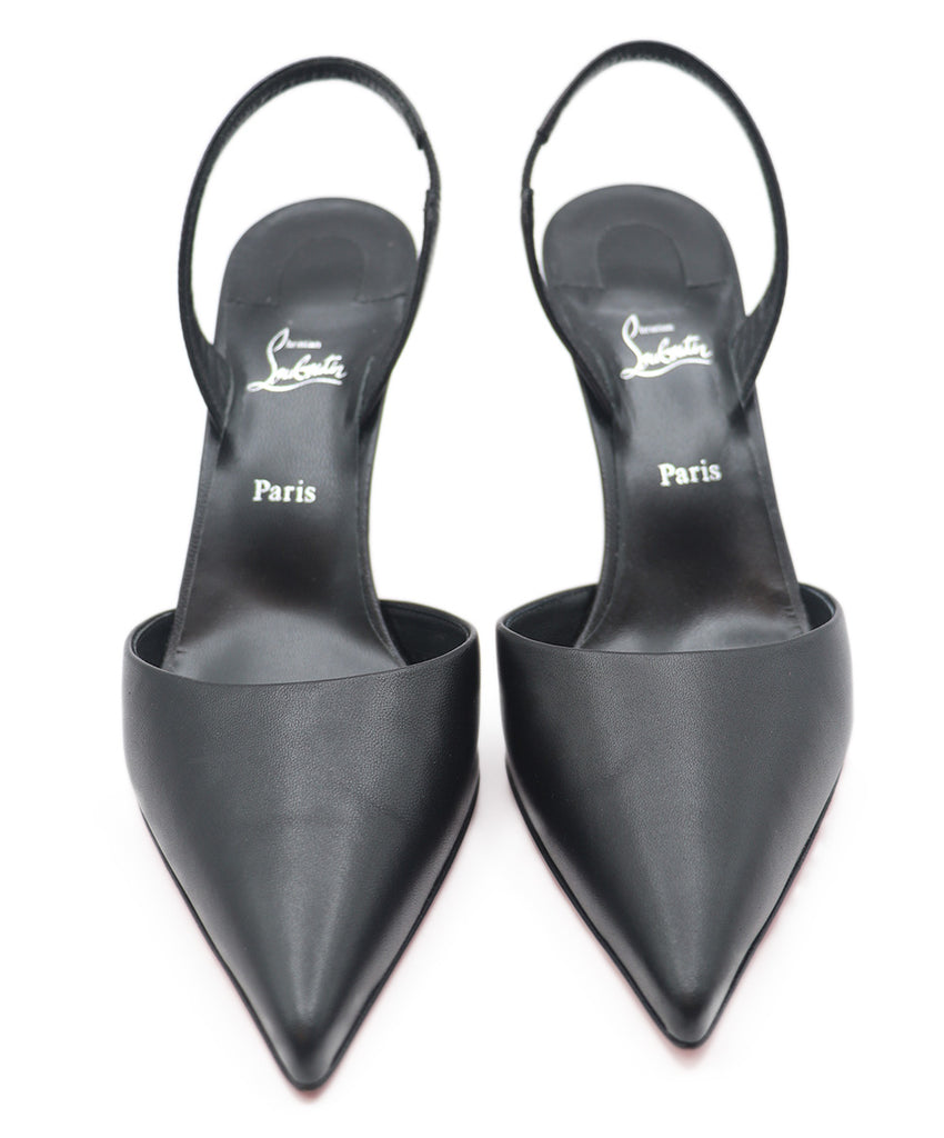 Christian Louboutin Black Leather Slingback Shoes Shoes 3