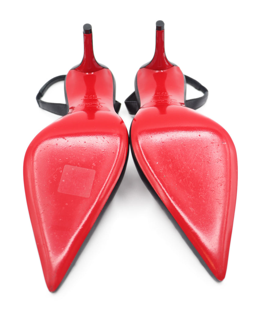 Christian Louboutin Black Leather Slingback Shoes Shoes 4