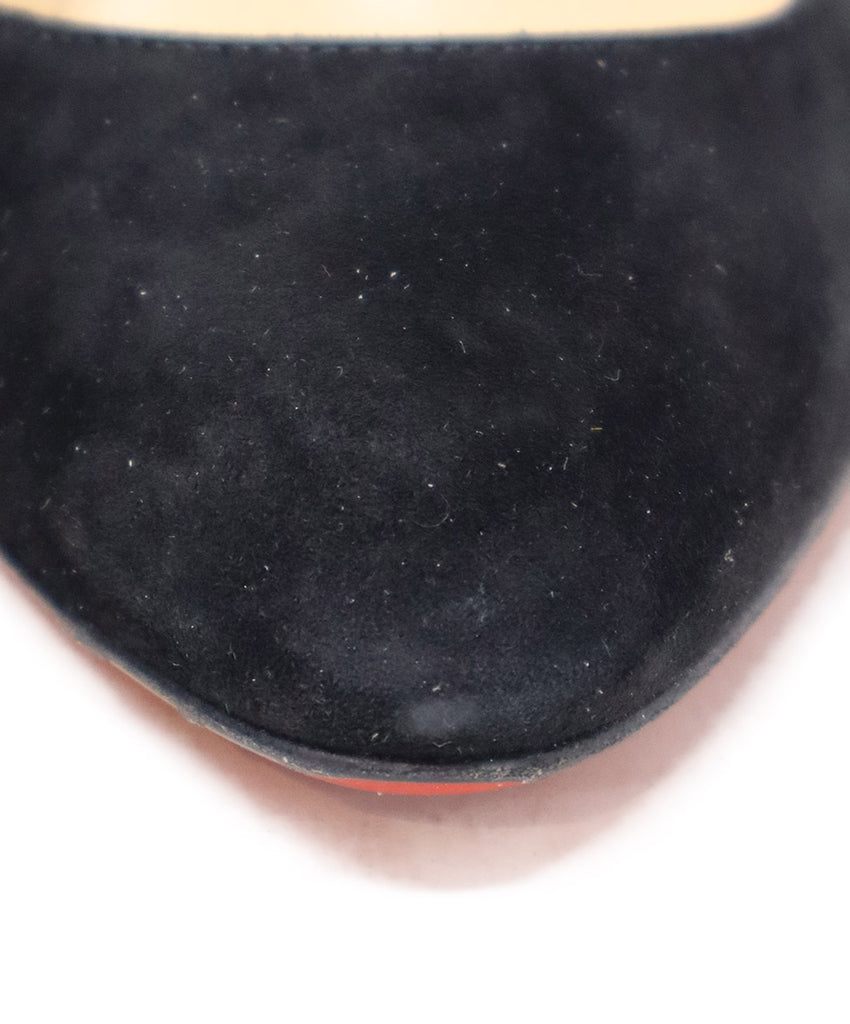 Christian Louboutin Black Suede Curved Heels sz 5.5 - Michael's Consignment NYC