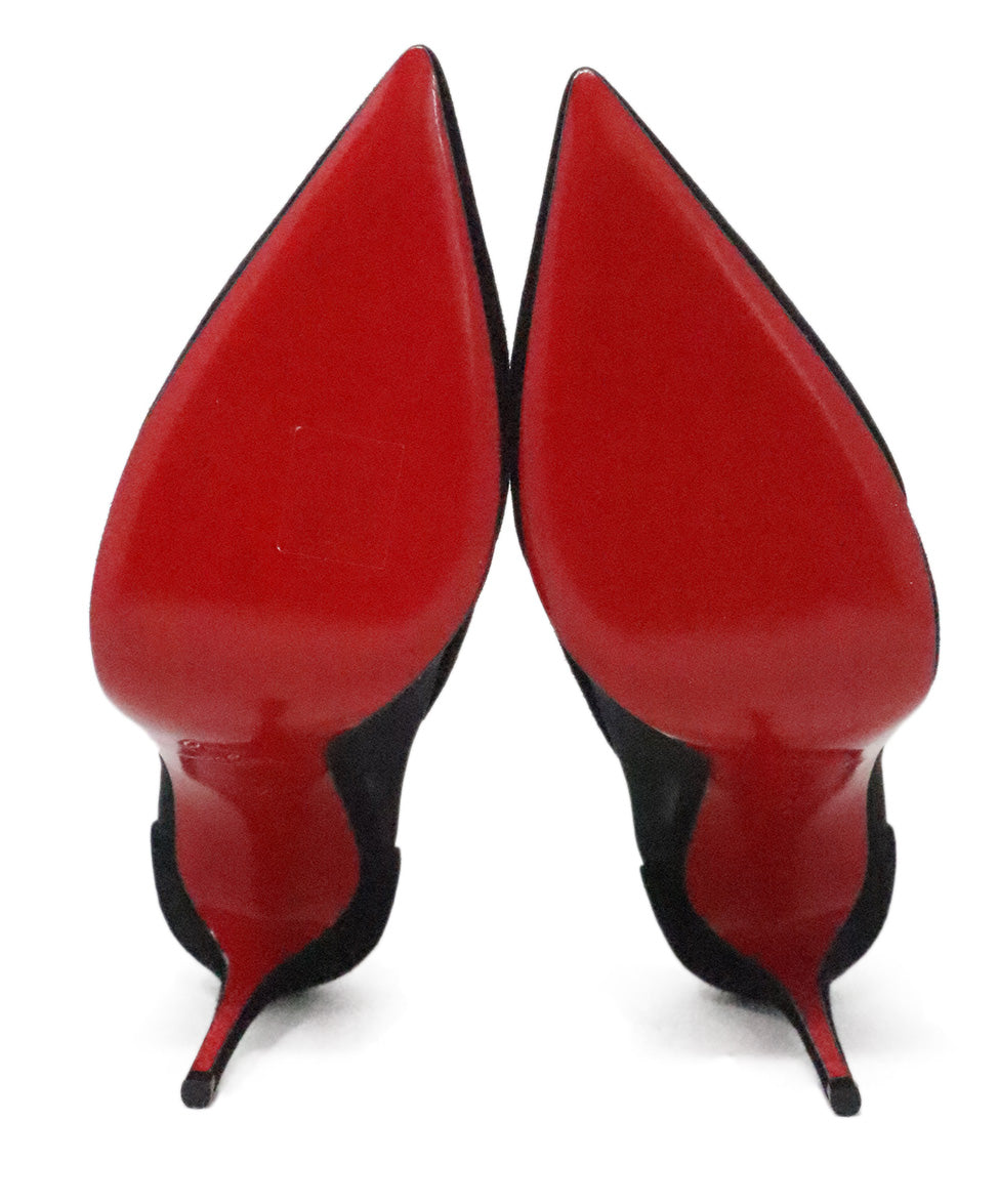 Christian Louboutin Black Suede Mesh Heels sz 6.5 Michael s