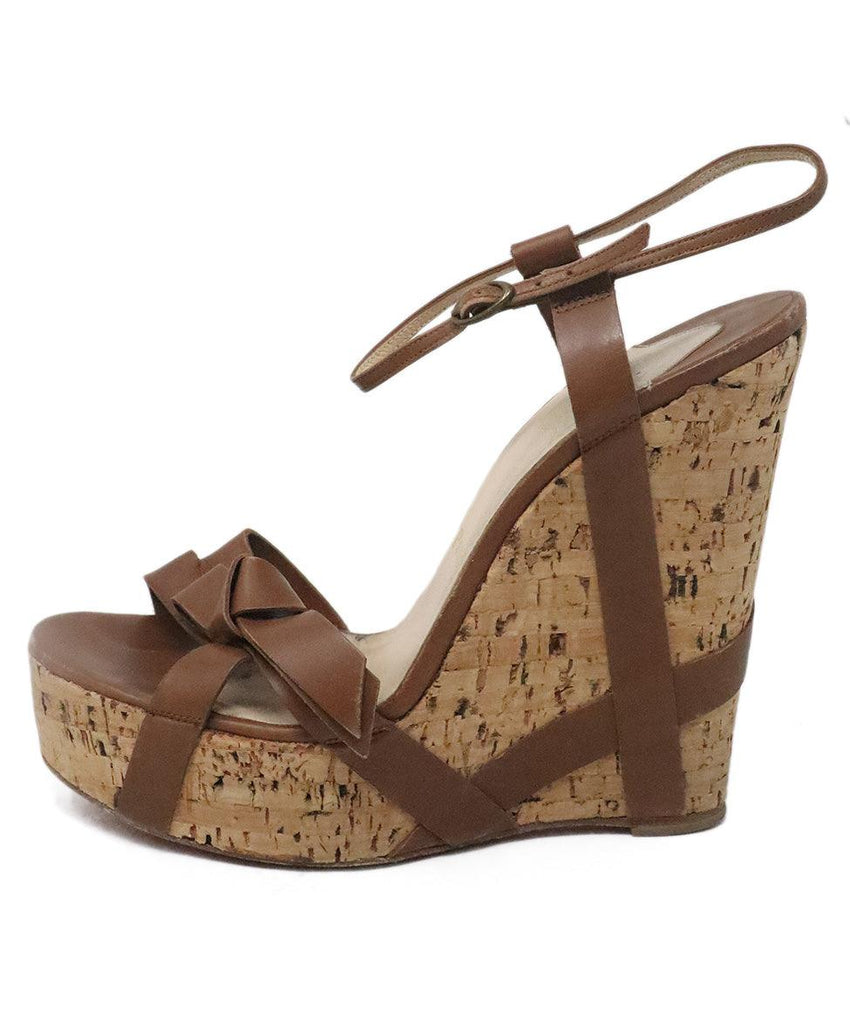 Christian Louboutin Brown Leather Cork Wedges 1