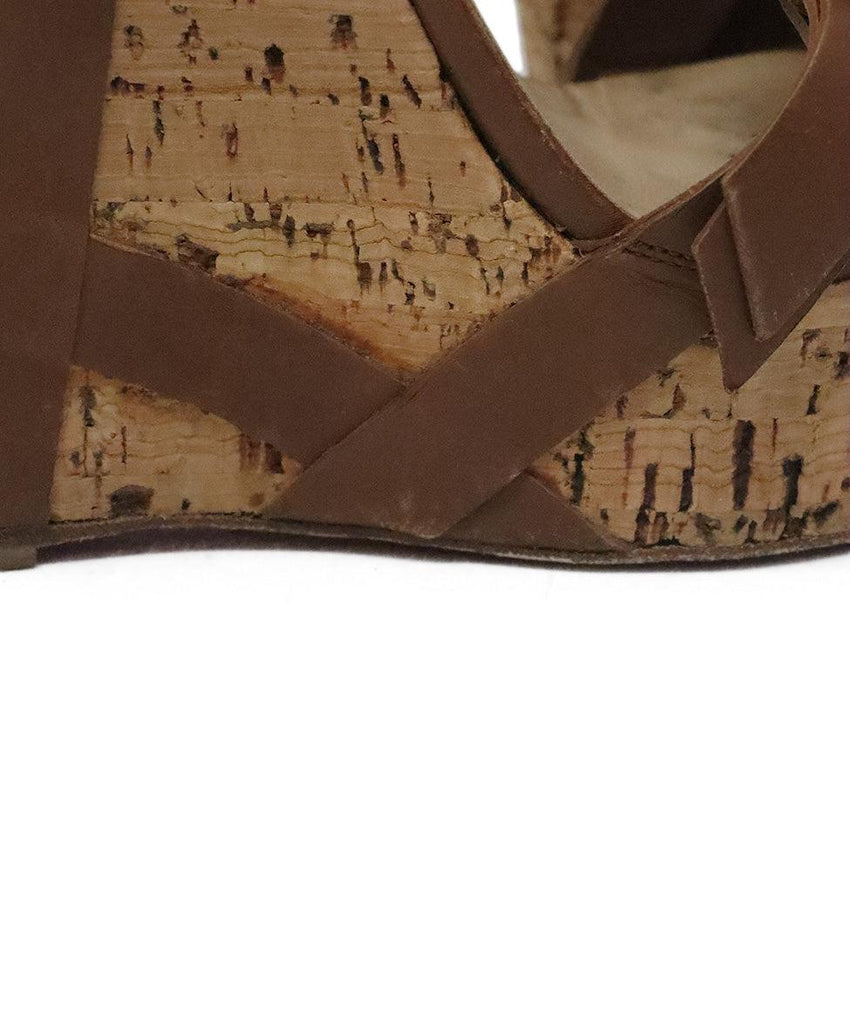 Christian Louboutin Brown Leather Cork Wedges sz 9 - Michael's Consignment NYC