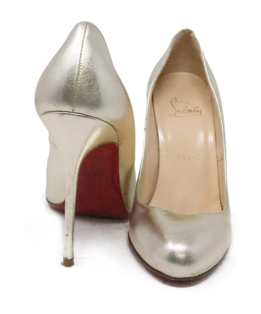 Christian Louboutin Gold Leather Heels sz 7 - Michael's Consignment NYC